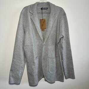 PJ Paul Jones Women/Men Cardigan Sweater Knit Blazer/Jacket Size 10 Lt Gray NWT